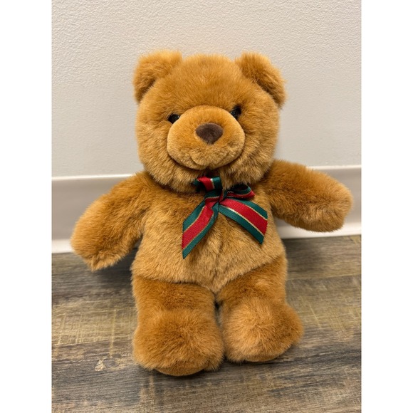 Gund Other - Gund Plush Teddy Bear Golden Brown Soft Stuffed Animal Holiday Ribbon 12 inch
